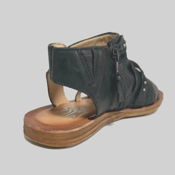 MIZ MOOZ LEATHER SANDALS SIDE ZIP COLOR BLACK SIZE 37EU / 7US NEW # A-01 - Picture 3 of 3